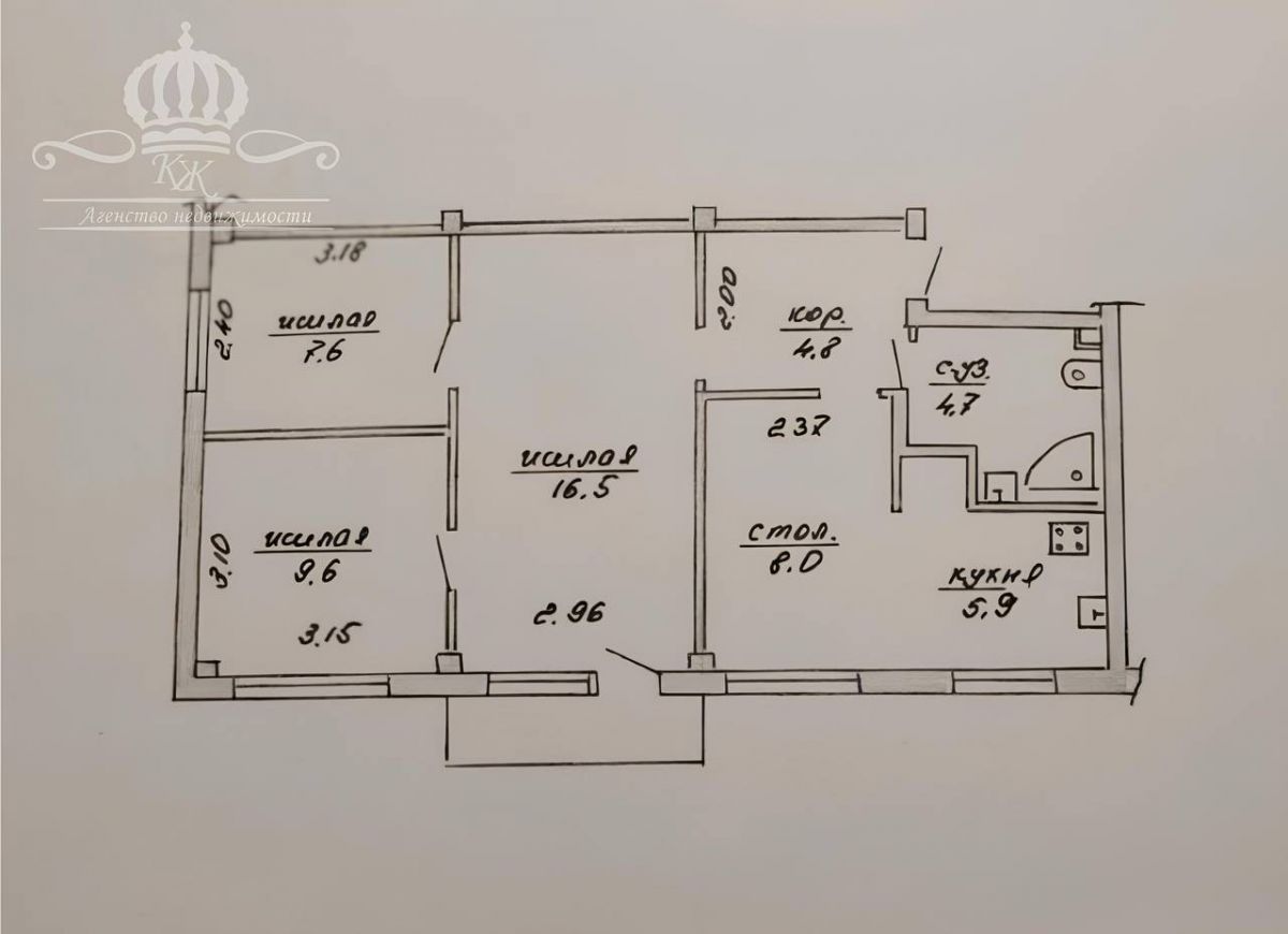3 комнатная квартира  по адресу Могилёв, Строителей, 22 к.А