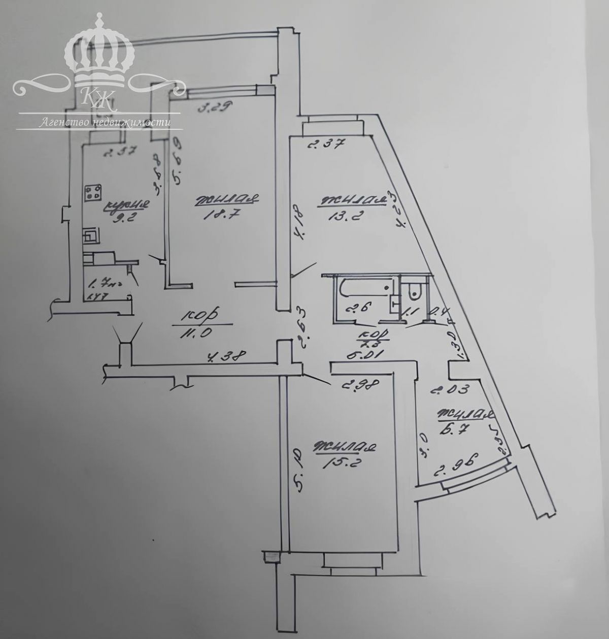 4 комнатная квартира  по адресу Могилёв, Проспект Пушкинский, 75 к.Г