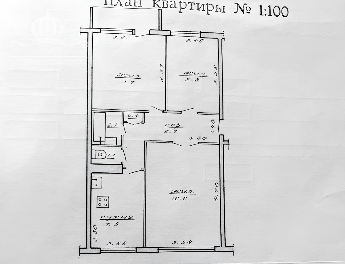 3 комнатная квартира  по адресу Могилёв, Бульвар Непокоренных, 81
